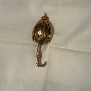 Vintage Gold Tone Umbrella Brooch